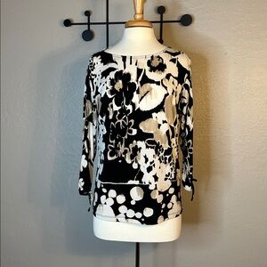 Chico's Monochrome Patterned Blouse
